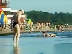 Beautiful Naked Girl At The Beach