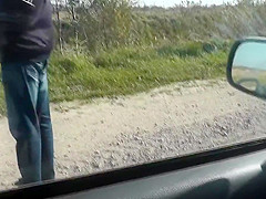 Beautiful Step mommy Milf Stopped Car, Masturbates Pussy  Public