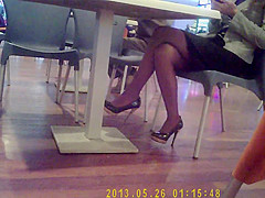 Beautiful legs at restaurant