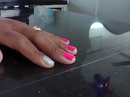 Beautiful nubian tranny sucked off by dude