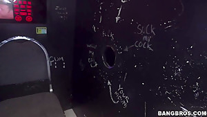 Big Booty Brunette Owning Cocks in the Booth