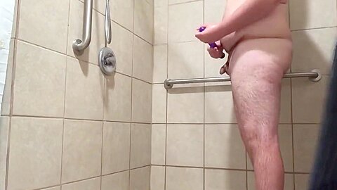 Big Booty teen 18+ Takes 10 inch Dildo In Shower