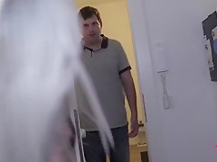 Big Tits Babe Fucks Technician Instead Of Paying The Bill