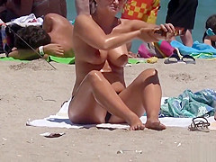 Big Tits Topless Horny Girls Bikini Cameltoe Beach HD