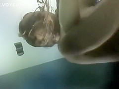 Big girl takes a shower