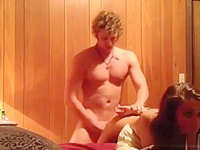 Big tits college brunette fucks BF on film