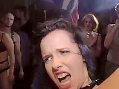 Big tits slave spanked and fucked in public