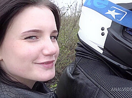 Biker Hard Fucked teen 18+ Queenlin in The Ass - Big Anal Gape - Big Natural Tits VK089 - AnalVids