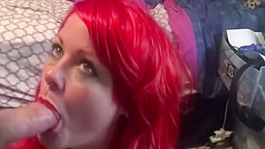 Birthday blowjob for my boyfriend in Rogue cosplay