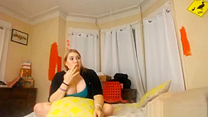 Bisexual CassCalogera fucks her young girlfriend with double head dildo