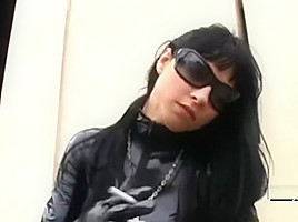 Bizarre femdom in public