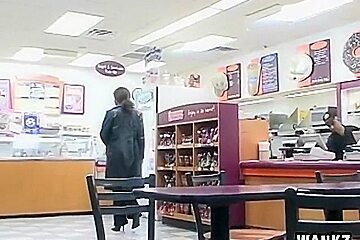 Black Slut Picks Up Guy In Donut Shop