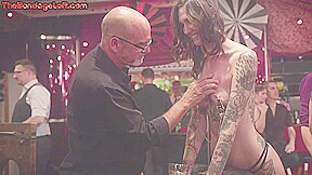 Black anal sub fucked in public group sex in session