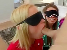 Blindfolded Girls Taste A Big Cock