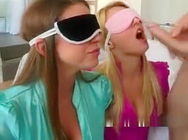 Blindfolded Girls Taste A Big Cock