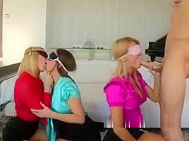 Blindfolded Girls Taste A Big Cock