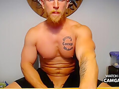 Blond Brawny Chap Masturbates In Live