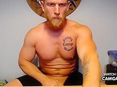 Blond Brawny Chap Masturbates In Live