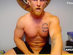 Blond Brawny Chap Masturbates In Live