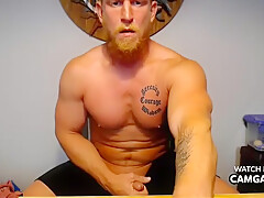 Blond Brawny Chap Masturbates In Live