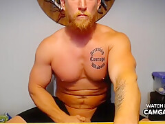 Blond Brawny Chap Masturbates In Live
