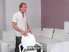 Blond amateur guy fucks stunning agent