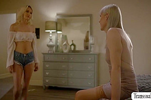 Blonde Babe Gets Her Pussy Fucked By Ts