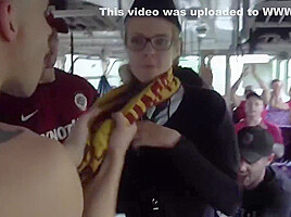 Blonde Fucked In All Holes In Group Sex On The Bus With Florane Russell
