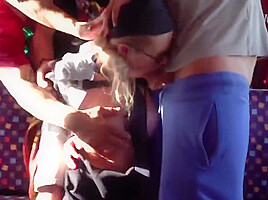 Blonde Fucked In All Holes In Group Sex On The Bus With Florane Russell