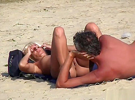 Blonde Milfs Tanning Naked at Beach HD Video