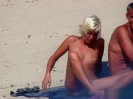 Blonde Milfs Tanning Naked at Beach HD Video