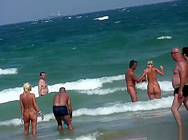 Blonde Milfs Tanning Naked at Beach HD Video