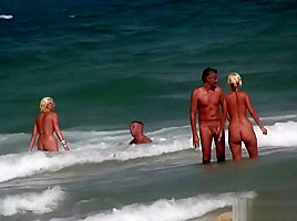 Blonde Milfs Tanning Naked at Beach HD Video