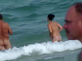 Blonde Milfs Tanning Naked at Beach HD Video