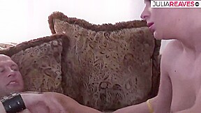 Blonde Sucks A Monster Cock Then Rides It Hard On The Sofa - JuliaReaves