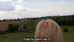 Blonde Without Panties Banged Outdoor