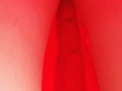 Blonde angel in a red dress falls prey to an upskirt