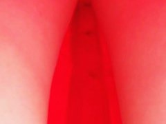 Blonde angel in a red dress falls prey to an upskirt