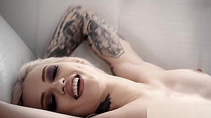 Blonde babe with small tits enjoying hardcore sex