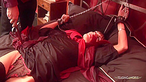 Bound Brunette Slut Makes A Cock Disappear In Her Pussy