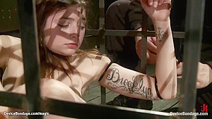 Bound To Parallel Bars Babe Ass Hooked