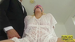 Bound and blindfolded submissive gets pounded