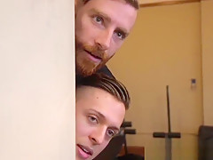 Bound hunk brought to the edge in threeway