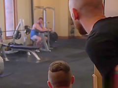 Bound hunk brought to the edge in threeway