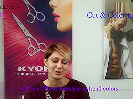 Bowl hairstyle in trendy colors