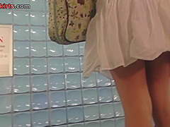 Breathtaking upskirt shot of bubble ass gal in g-string