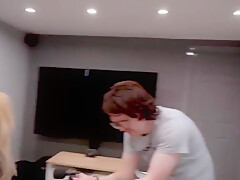 Brings In Her Own Stunt Cock While The Nerds Tape It With Brooklyn Blue
