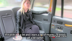 British blonde deep throats huge dick in cab taxi reality