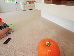 Brooke Tilli In Sneaky Step Bro Puts His Dick In A Pumpkin & Tricks Me