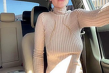 Brought Herself To A Public Orgasm In The Car! 5 Min